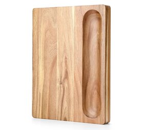 XinZuo Snijplank Acaciahout 41x31x3.8cm met groentekuil en sapgeul