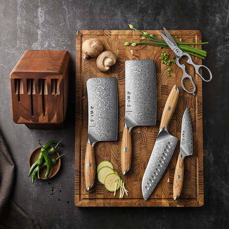 Hezhen Damascus Messenset 6-delig - X01 Flagship series Hezhen Damascus Messenset 6-delig - X01 Flagship series