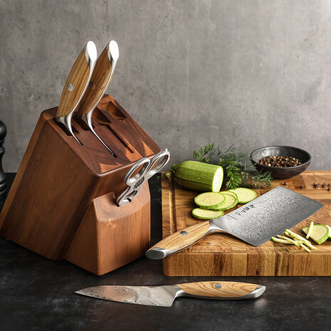 Hezhen Damascus Messenset 6-delig - X01 Flagship series Hezhen Damascus Messenset 6-delig - X01 Flagship series