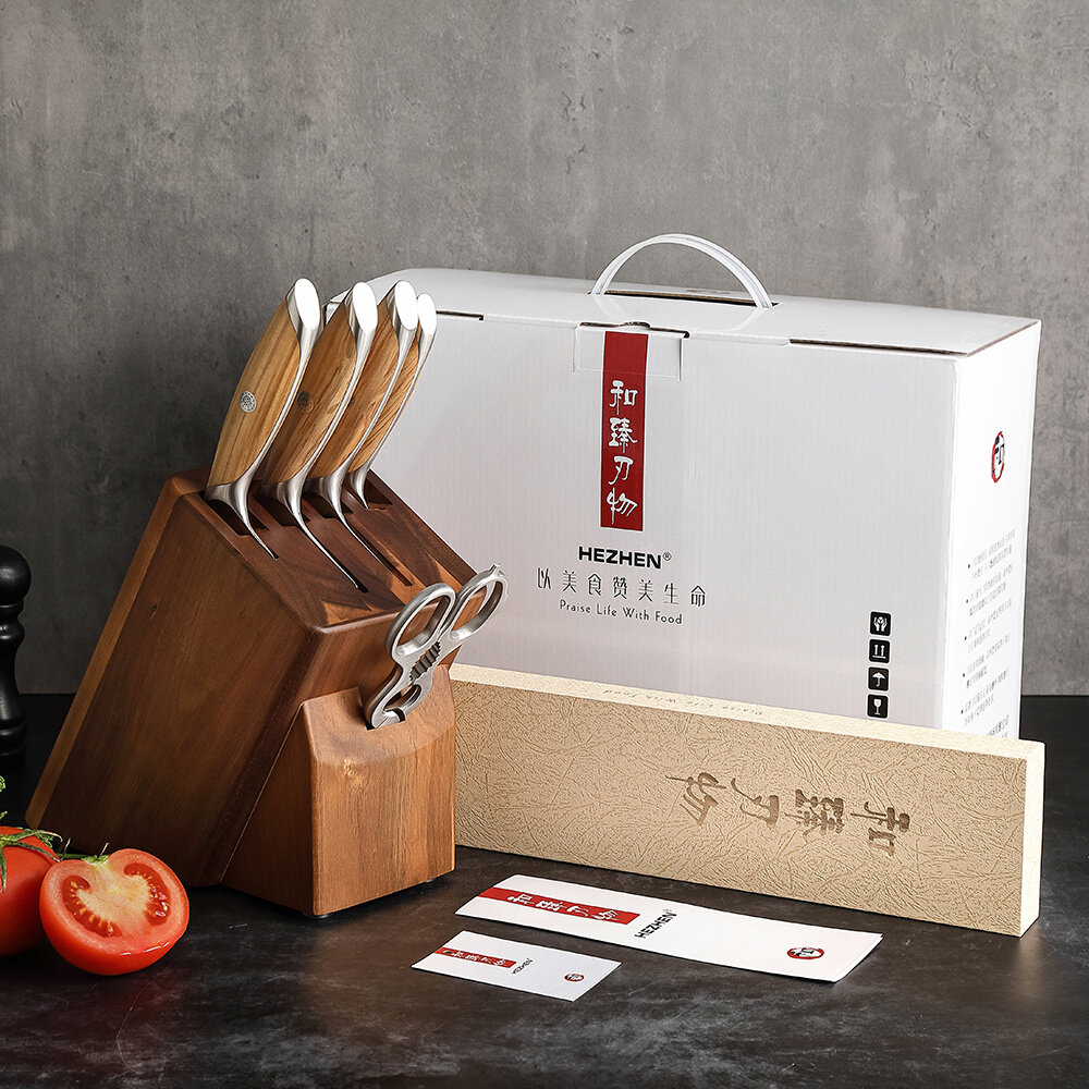 Hezhen Damascus Messenset 6-delig - X01 Flagship series Hezhen Damascus Messenset 6-delig - X01 Flagship series