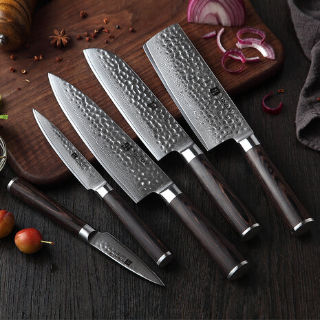 XinZuo Damascus messenset 7-delig - B1H He series XinZuo Damascus messenset 7-delig - B1H He series