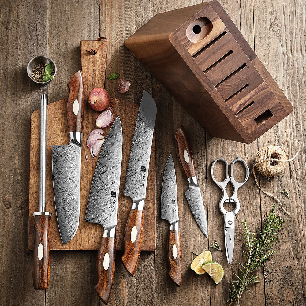 XinZuo Damascus messenset 8-delig - B46D Jiang series XinZuo Damascus messenset 8-delig - B46D Jiang series