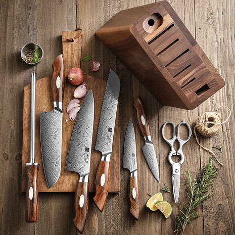 XinZuo Damascus messenset 8-delig - B46D Jiang series XinZuo Damascus messenset 8-delig - B46D Jiang series