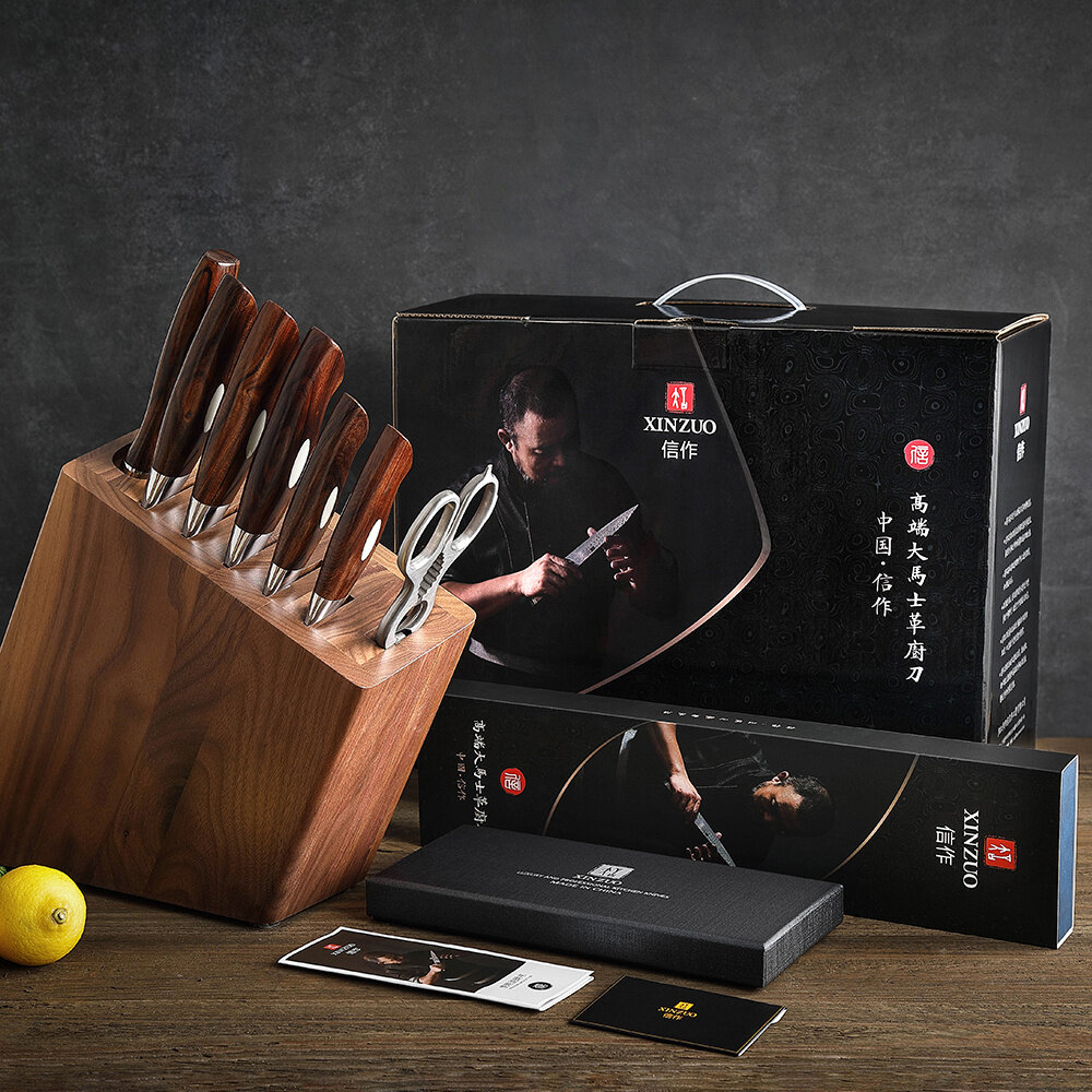 XinZuo Damascus messenset 8-delig - B46D Jiang series XinZuo Damascus messenset 8-delig - B46D Jiang series