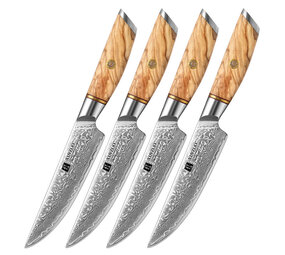 XinZuo Damascus Steakmessen (4) (B37 series) XinZuo Damascus Steakmessen (4) (B37 series)