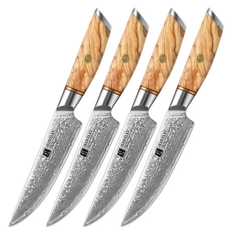 XinZuo Damascus Steakmessen 4 stuks - B37 Lan series XinZuo Damascus Steakmessen 4 stuks - B37 Lan series