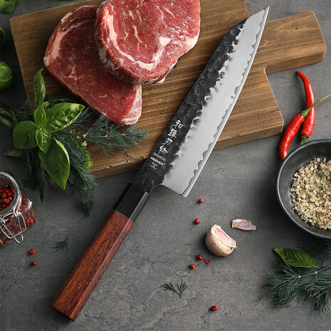 Hezhen Composietstalen Bunka mes 21cm - PM8S Retro series Hezhen Composietstalen Bunka mes 21cm - PM8S Retro series