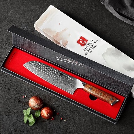 XinZuo Damascus Santokumes - B13D Yu series