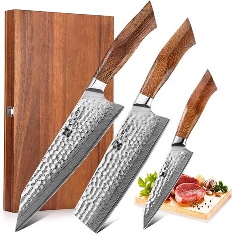 XinZuo Damascus messenset 3-delig - B32D Feng series