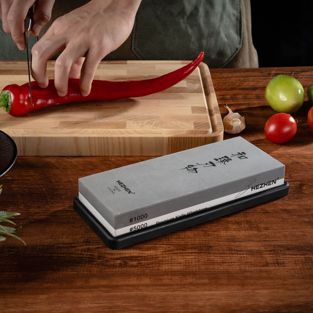 Hezhen Professionele slijpsteen  (Korund) - Dubbelzijdige korrel  1000/5000 - L