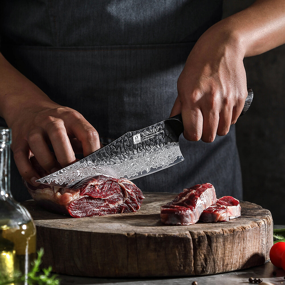 XinZuo Damascus messenset 5-delig - X06 Mo series XinZuo Damascus messenset 5-delig - X06 Mo series