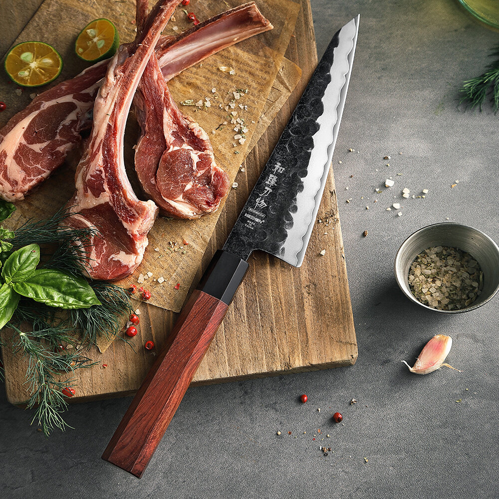 Hezhen Composietstalen Honesuki  mes - PM8S Retro series Hezhen Composietstalen Honesuki  mes - PM8S Retro series