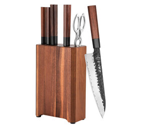 Hezhen Composietstalen messenset met blok (7) (PM8S series) Hezhen Composietstalen messenset met blok (7) (PM8S series)