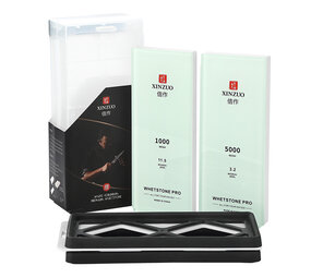 XinZuo Professionele Slijpstenen Set met 2 stenen (Korund & Glas) - 1000/5000 - L XinZuo Professionele Slijpstenen Set met 2 stenen (Korund & Glas) - 1000/5000 - L