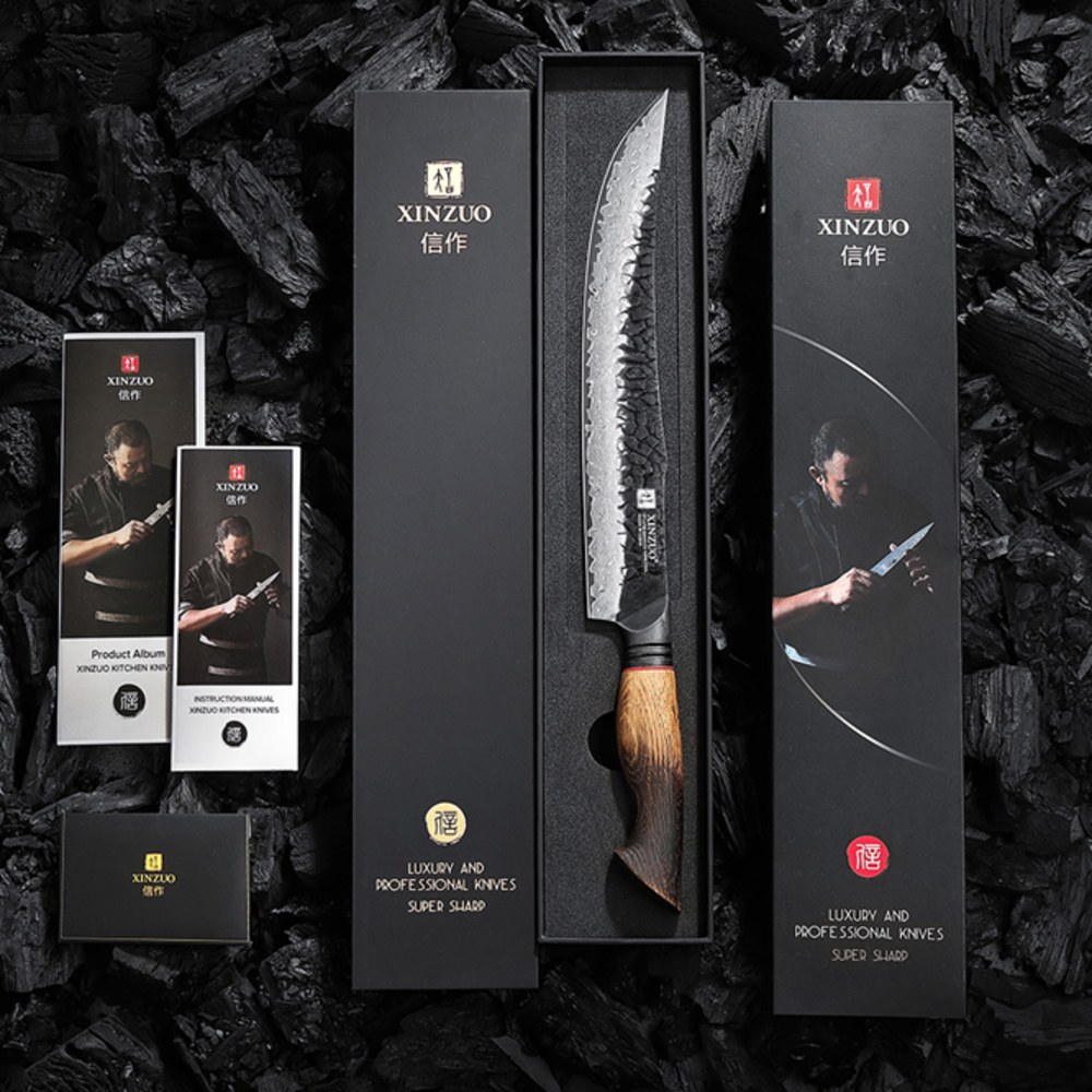 XinZuo Damascus Vleesmes 25cm - X06 Mo Series XinZuo Damascus Vleesmes 25cm - X06 Mo Series