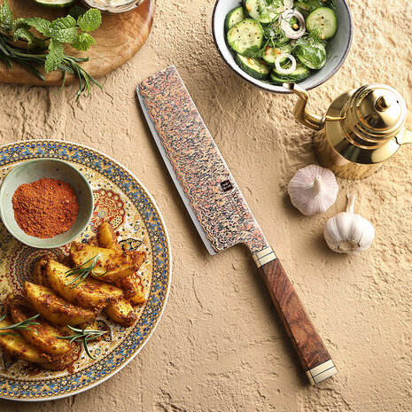 XinZuo Koper Damascus Nakiri - X08C series