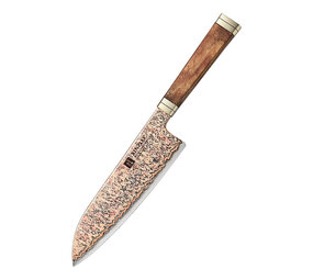 XinZuo Koper Damascus Santoku (X08C series)