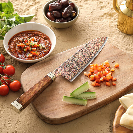 XinZuo Koper Damascus Santoku - X08C series