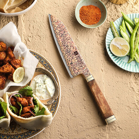 XinZuo Koper Damascus Santoku - X08C series