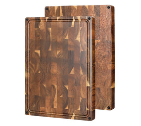 XinZuo Snijplank Acaciahout 49x36x3.8cm met anti-slip voetjes en sapgeul