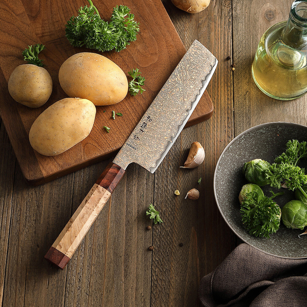 Hezhen Koper Damascus Nakiri (X05C series)