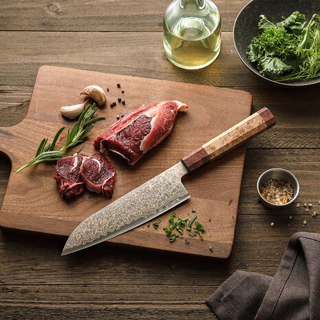 Hezhen Koper Damascus Santoku (X05C series)