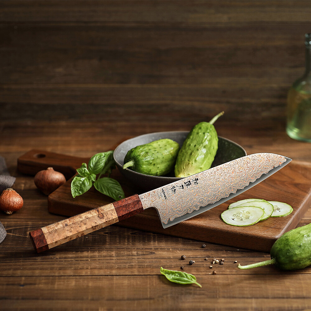 Hezhen Koper Damascus Santoku (X05C series)