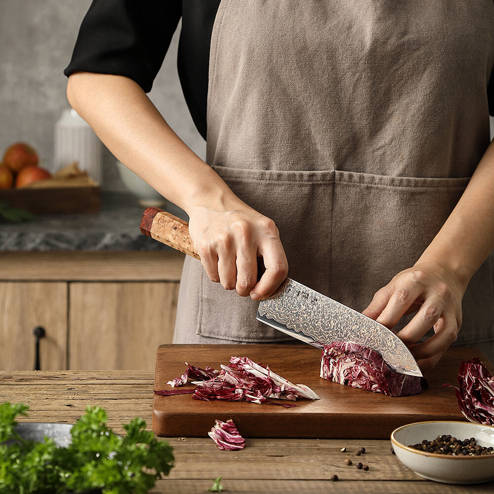 Hezhen Koper Damascus Santoku (X05C series)