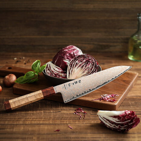 Hezhen Koper Damascus Messenset 5-delig (X05C series)