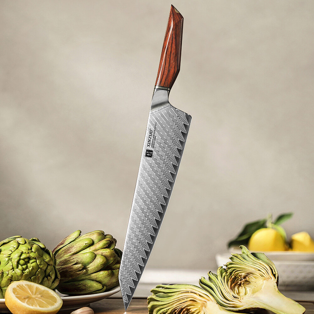 XinZuo Damascus koksmes 26cm - X03 Xing Series - XinZuo x Mauro Uliassi (3-sterren Michelin chef) XinZuo Damascus koksmes 26cm - X03 Xing Series - XinZuo x Mauro Uliassi (3-sterren Michelin chef)