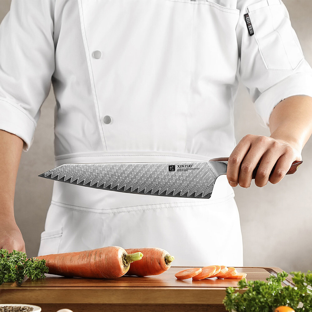 XinZuo Damascus koksmes 26cm - X03 Xing Series - XinZuo x Mauro Uliassi (3-sterren Michelin chef) XinZuo Damascus koksmes 26cm - X03 Xing Series - XinZuo x Mauro Uliassi (3-sterren Michelin chef)
