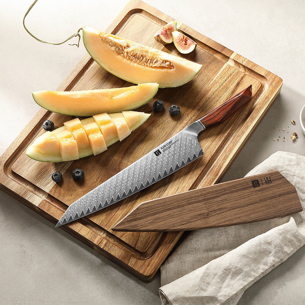 XinZuo Damascus koksmes 26cm - X03 Xing Series - XinZuo x Mauro Uliassi (3-sterren Michelin chef) XinZuo Damascus koksmes 26cm - X03 Xing Series - XinZuo x Mauro Uliassi (3-sterren Michelin chef)