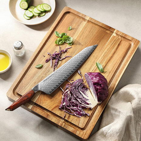 XinZuo Damascus koksmes 26cm - X03 Xing Series - XinZuo x Mauro Uliassi (3-sterren Michelin chef) XinZuo Damascus koksmes 26cm - X03 Xing Series - XinZuo x Mauro Uliassi (3-sterren Michelin chef)