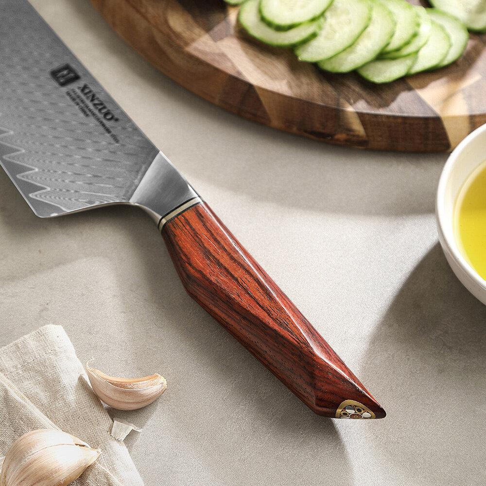 XinZuo Damascus koksmes 26cm - X03 Xing Series - XinZuo x Mauro Uliassi (3-sterren Michelin chef) XinZuo Damascus koksmes 26cm - X03 Xing Series - XinZuo x Mauro Uliassi (3-sterren Michelin chef)