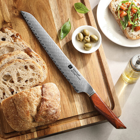 XinZuo Damascus broodmes 26cm - X03 Xing Series - XinZuo x Mauro Uliassi (3-sterren Michelin chef)