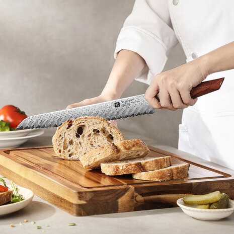 XinZuo Damascus broodmes 26cm - X03 Xing Series - XinZuo x Mauro Uliassi (3-sterren Michelin chef)