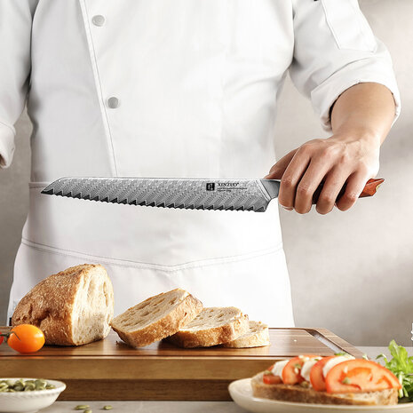XinZuo Damascus broodmes 26cm - X03 Xing Series - XinZuo x Mauro Uliassi (3-sterren Michelin chef)