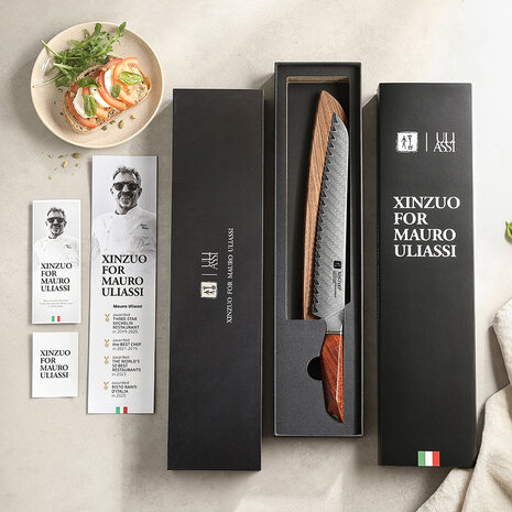 XinZuo Damascus broodmes 26cm - X03 Xing Series - XinZuo x Mauro Uliassi (3-sterren Michelin chef)