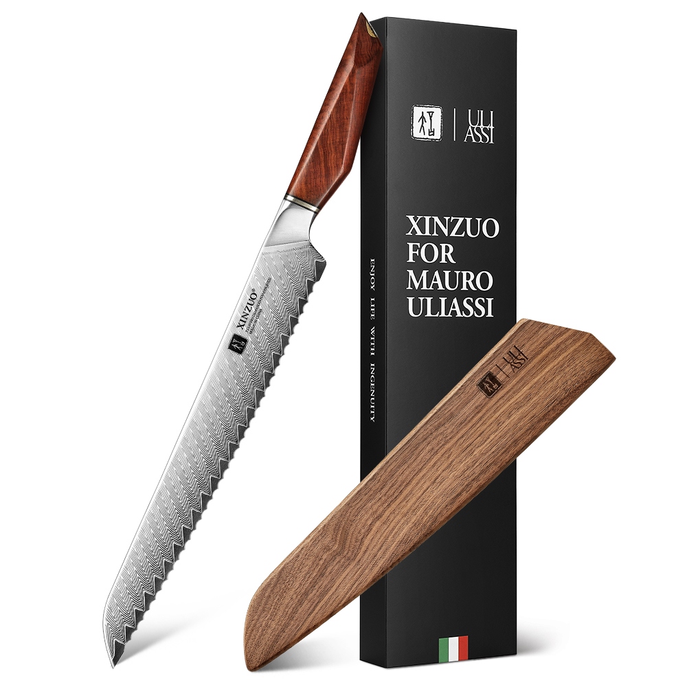 XinZuo Damascus broodmes 26cm - X03 Xing Series - XinZuo x Mauro Uliassi (3-sterren Michelin chef)