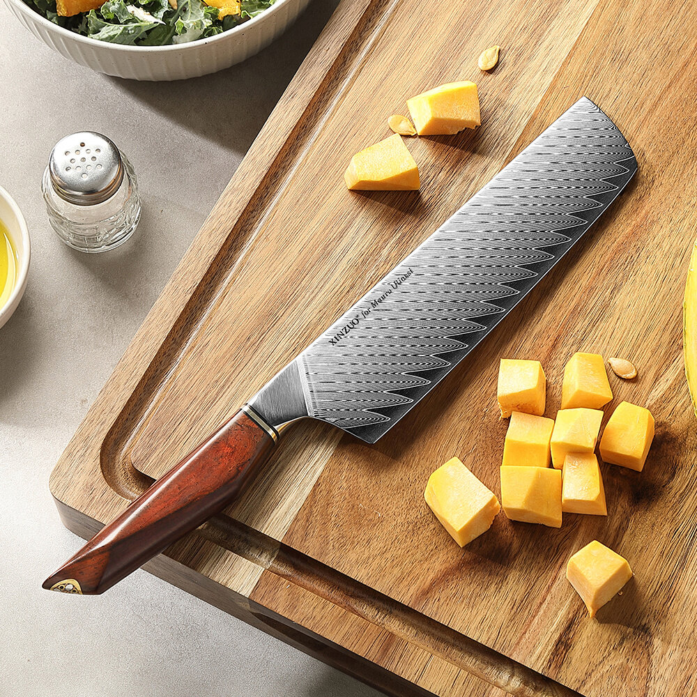 XinZuo Damascus nakiri mes 18.5cm - X03 Xing Series - XinZuo x Mauro Uliassi (3-sterren Michelin chef) XinZuo Damascus nakiri mes 18.5cm - X03 Xing Series - XinZuo x Mauro Uliassi (3-sterren Michelin chef)