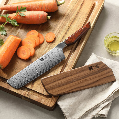 XinZuo Damascus nakiri mes 18.5cm - X03 Xing Series - XinZuo x Mauro Uliassi (3-sterren Michelin chef) XinZuo Damascus nakiri mes 18.5cm - X03 Xing Series - XinZuo x Mauro Uliassi (3-sterren Michelin chef)