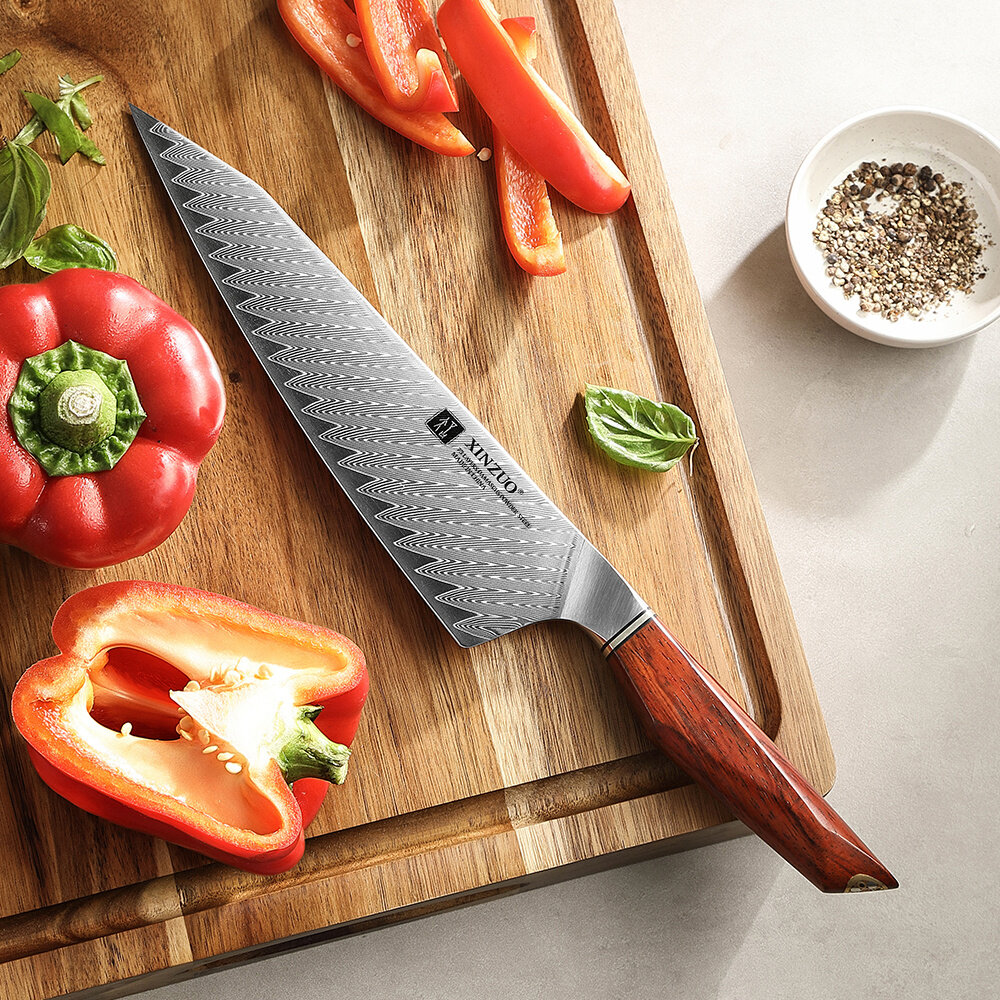 XinZuo Damascus koksmes 21cm - X03 Xing Series - XinZuo x Mauro Uliassi (3-sterren Michelin chef)