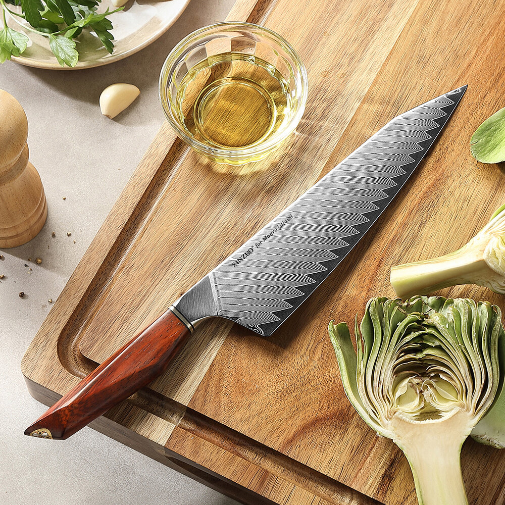 XinZuo Damascus koksmes 21cm - X03 Xing Series - XinZuo x Mauro Uliassi (3-sterren Michelin chef)