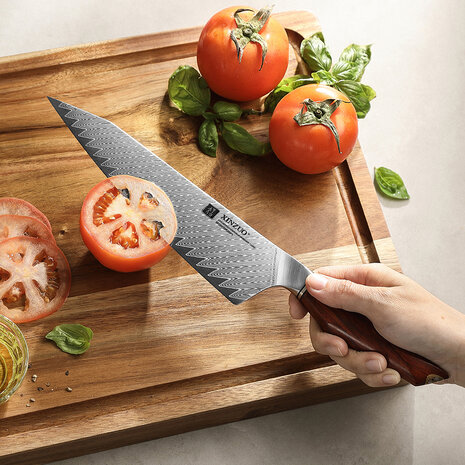 XinZuo Damascus koksmes 21cm - X03 Xing Series - XinZuo x Mauro Uliassi (3-sterren Michelin chef)