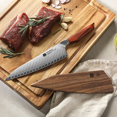 XinZuo Damascus koksmes 21cm - X03 Xing Series - XinZuo x Mauro Uliassi (3-sterren Michelin chef)