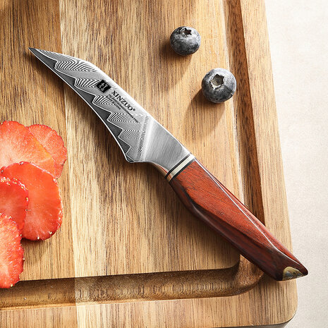 XinZuo Damascus schilmes 8cm - X03 Xing Series - XinZuo x Mauro Uliassi (3-sterren Michelin chef) XinZuo Damascus schilmes 8cm - X03 Xing Series - XinZuo x Mauro Uliassi (3-sterren Michelin chef)