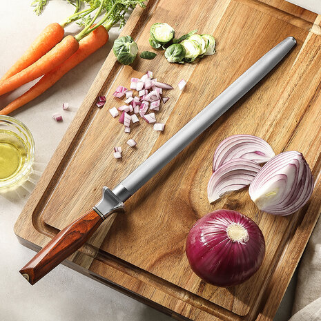 XinZuo Damascus slijpstaaf 23cm - X03 Xing Series - XinZuo x Mauro Uliassi (3-sterren Michelin chef) XinZuo Damascus slijpstaaf 23cm - X03 Xing Series - XinZuo x Mauro Uliassi (3-sterren Michelin chef)