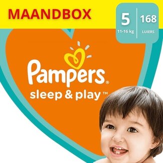 Pampers Pampers Sleep & Play Maat 5 - 168 Luiers Maandbox