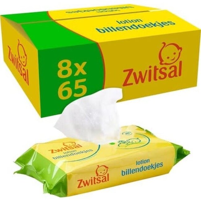 Zwitsal Zwitsal Lotion Billendoekjes 8x65 Doekjes