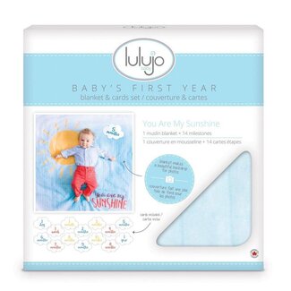 Lulujo Lulujo Baby's First Year Swaddle & Cards - You Are My Sunshine